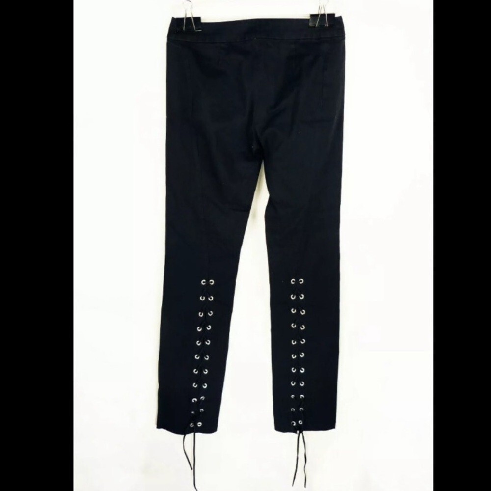 Versace pants corset lace up back leg silver hardware medusa buttons y2k vintage